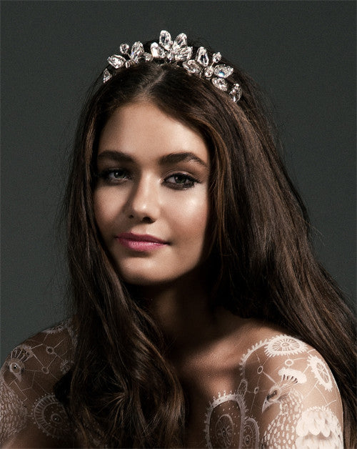 Bridal headpiece - ethereal crystal tiara - Caris by Kezani - Kezani Jewellery - 1