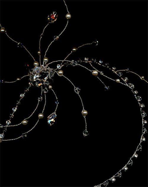 Bridal headpiece - pearl and crystal band - Natalia by Kezani - Kezani Jewellery - 2