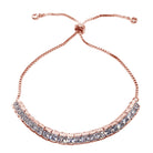wedding and bridal bracelet - delicate square crystal detail - rose gold plate - Teli by Johnny B at Kezani
