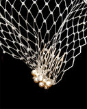 Wedding veil - birdcage veil with small beaded combs - Jasmine - Kezani Jewellery - 3