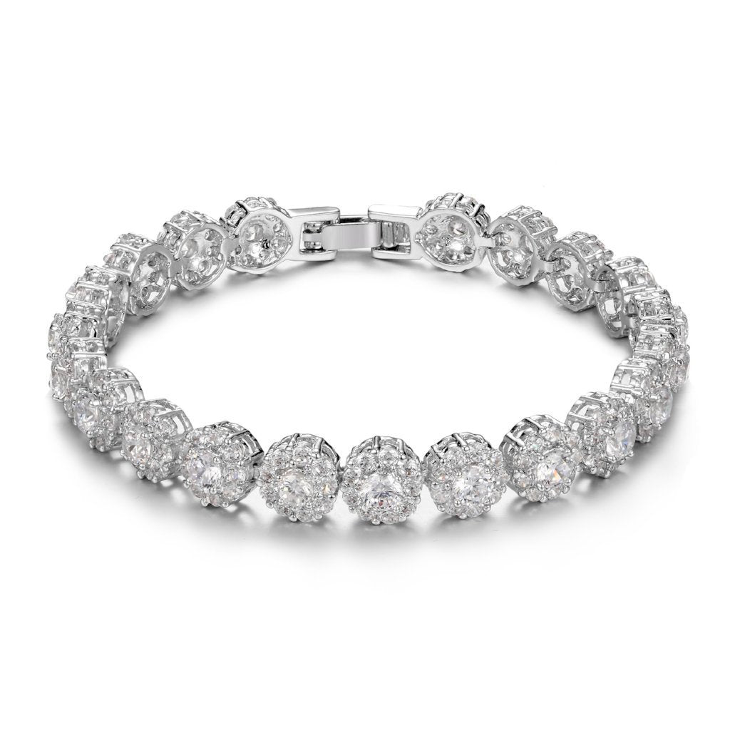 wedding and bridal bracelet - classic setting Amour bracelet in rhodium - at Kezani 2