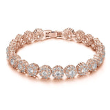 wedding and bridal bracelet - classic setting Amour bracelet in rosegold - at Kezani