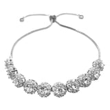 NEW ARRIVAL - Bridal and wedding bracelet - Nina halo round crystal adjustable - Exclusive at Kezani