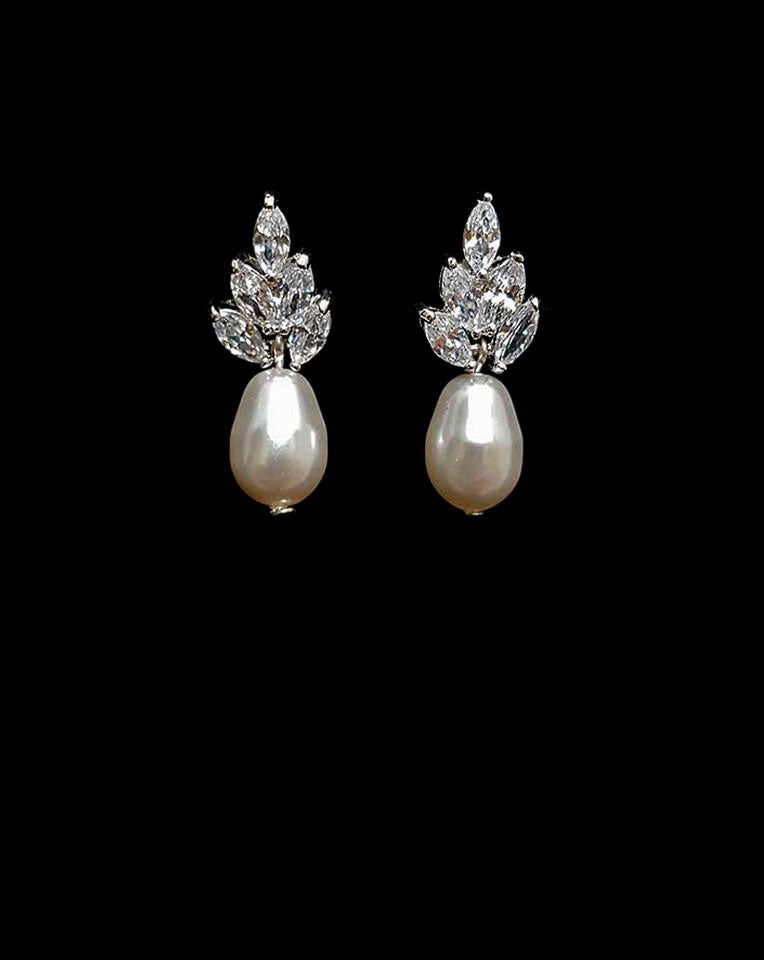 Bridal earrings- Bocheron Drop Pearl by Stephanie Browne