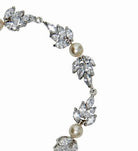 Bridal bracelet- Bocheron pearl and crystal leaf bracelet by Stephanie Browne - KEZANI JEWELLERY - designer bridal jewellery and wedding accessories - 2