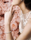 bridal bracelet-eloise white pearl - by Kezani
