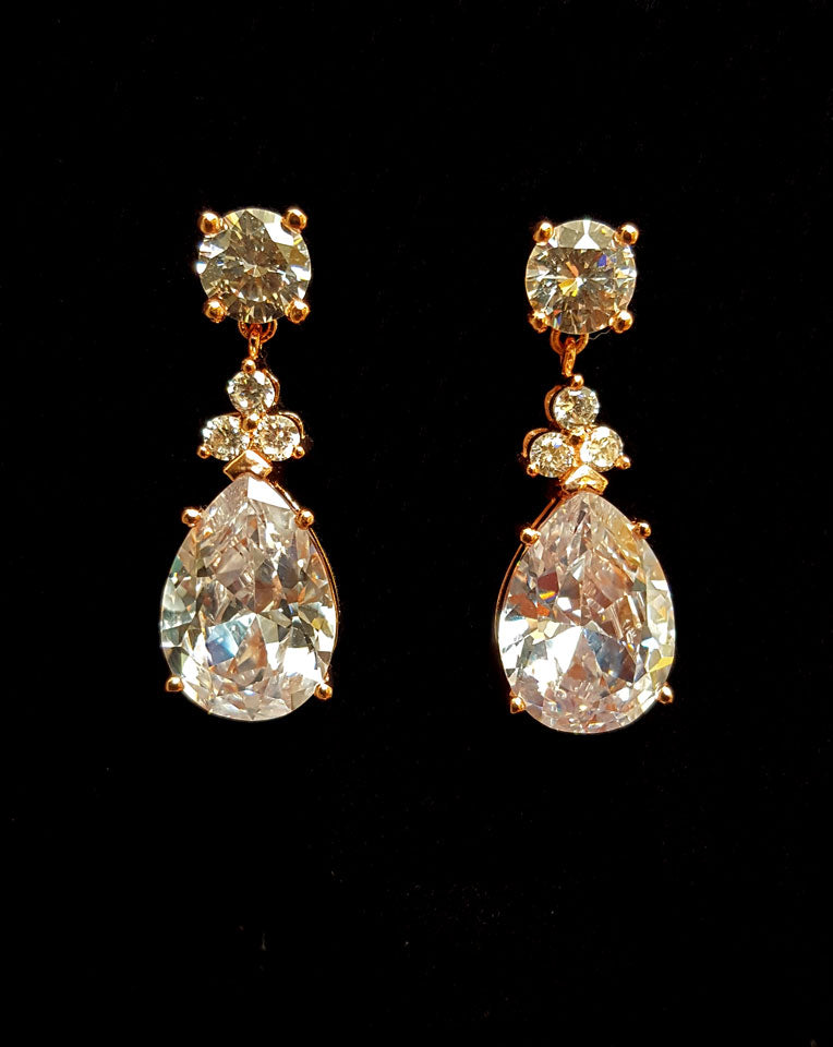 bridal earring - velvet by stephanie browne - rose gold plate 3