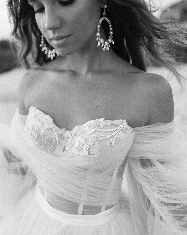 Bridal earrings BOHEMIAN HOOP- AMAANI BY KEZANI on MODEL 2