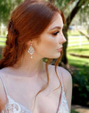 Bridal earrings - pearl drop chandeliers - Jemma by Johnny b at Kezani