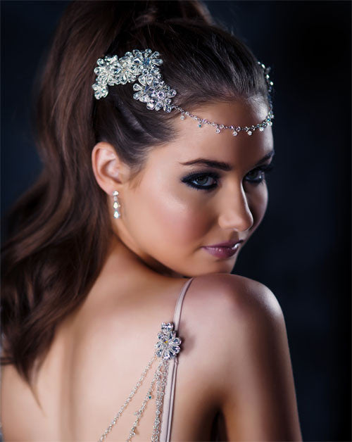 Bridal headpiece - divine crystal headjewellery - Khloe by Kezani - Kezani Jewellery - 1