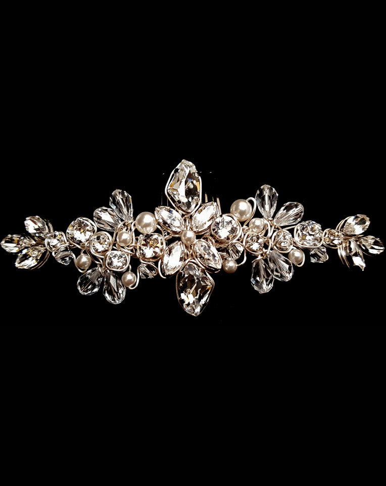 wedding headpiece - classic veil comb - silver plate - baby dionsyia by Kezani