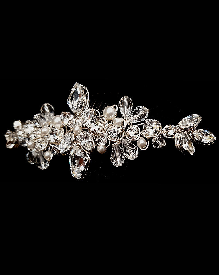 wedding headpiece - classic veil comb - side view - baby dionsyia by Kezani