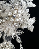 Bridal headpiece - vintage style lace - best seller - Harlow pearl by Kezani - Kezani Jewellery - 3