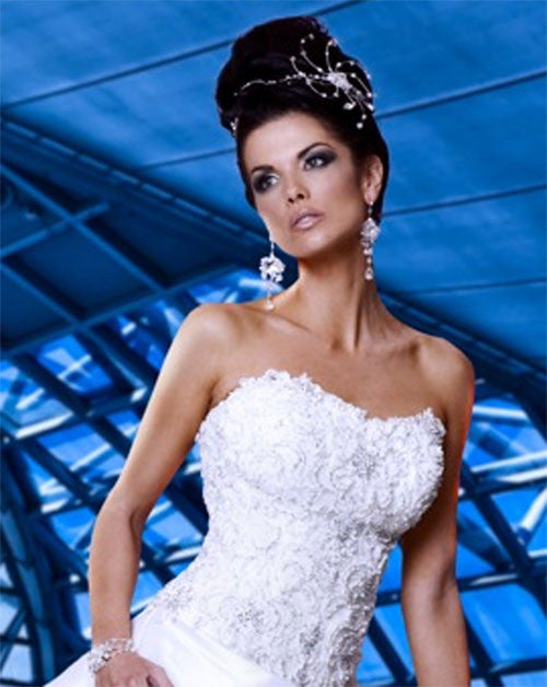 Bridal headpiece - pearl and crystal band - Natalia by Kezani - Kezani Jewellery - 3