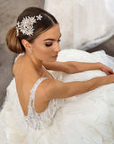 Bridal headpiece - unique star flower crystal combs - Appollonia by Kezani - BUY or HIRE
