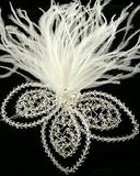 SALE - crystal leaf headpiece with ostrich feathers - L'Amour by Kezani - Kezani Jewellery - 2