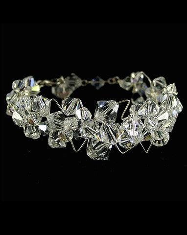 sale wedding bracele angelique crystal cluster- by Kezani