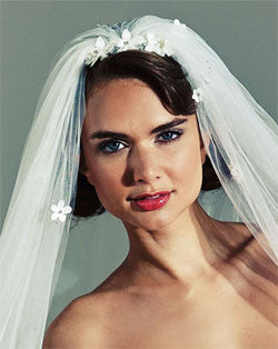 Veil - long length with scattered flowers - Canberra - Kezani Jewellery - 3