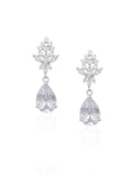 Bridal earrings - elegant crystal stud with classic pear crystal drop - Meghan - Johnny B at Kezani