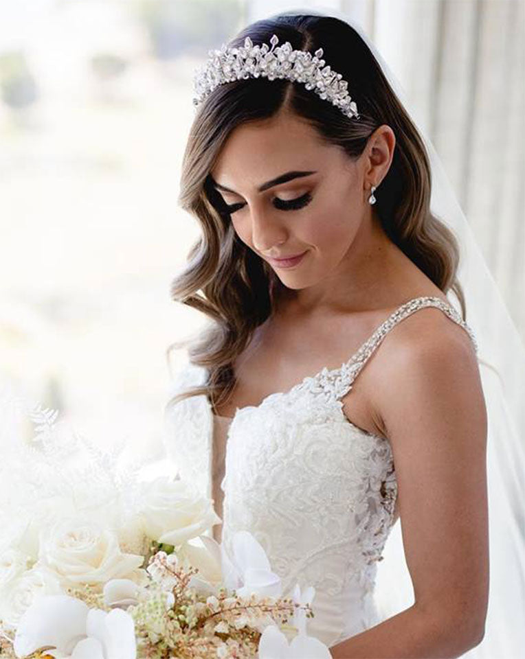 wedding crown - REAL BRIDE Candice wearing Xena crown - photo by Tessa Kit - crown by Kezani