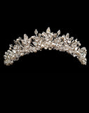 wedding crown - Xena - white pearl and crystal - by Kezani 