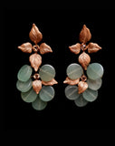 Bridal earrings - gold leaf and adventurine drops - Siam by Stephanie Browne
