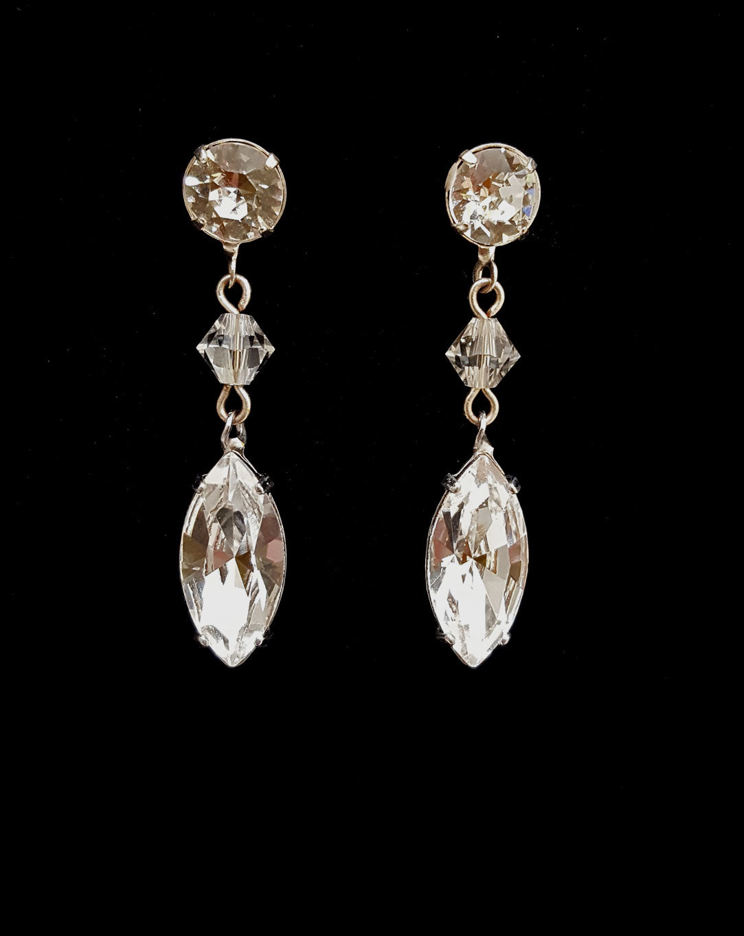 wedding earrings - navette crystal drop - Mahala by Kezani -2