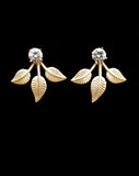 bridal earrings - BE-LEAF IN ME - stud with ear jacket in rose gold - At kezani