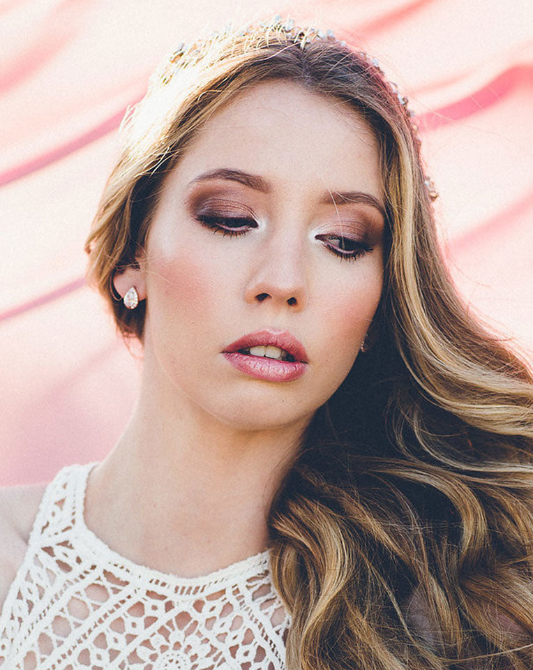 Bridal earrings - Mary crystal studs by Stephanie Browne - Kezani Jewellery - 2