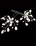 bridal hairpins - Haruko matt silver pins by Stephanie Browne