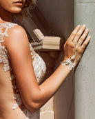 wedding handjewellery - vintage silver lace and crystal - mahala by kezani