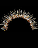 bridal headpiece - Showstopper crystal spike crown with rose gold and gold - Courtney by Kezani