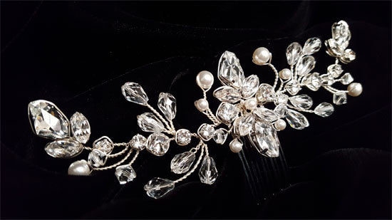 wedding headpiece - Dionsyia small comb -side view- by Kezani