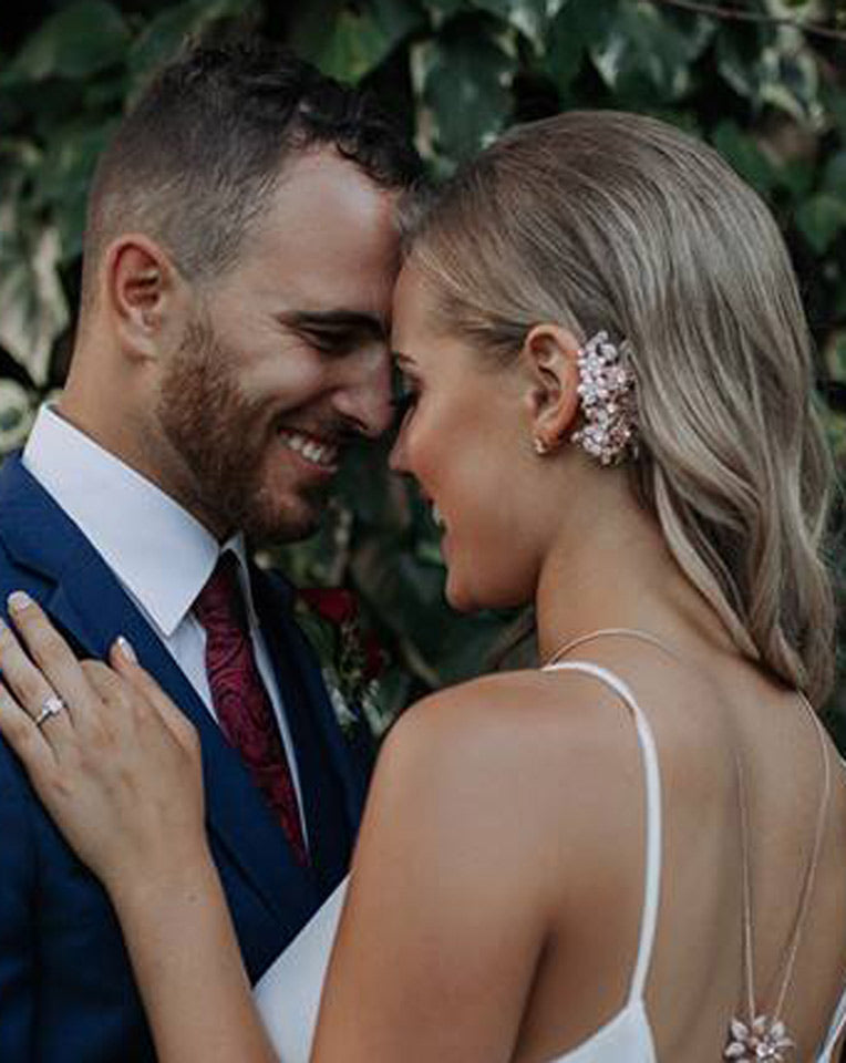 wedding headpiece - small flower comb in blush mix on Real Bride - Baby Jessica by Kezani
