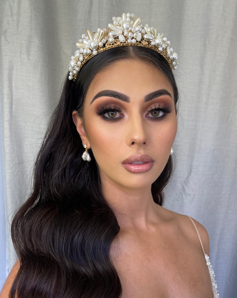 wedding headpiece- Miss Ceylon Alice Pearl C rown - by Stephanie Browne - At Kezani
