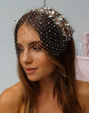 Wedding veil - birdcage veil with scattered crystals - VEIL ONLY - Haley at Kezani