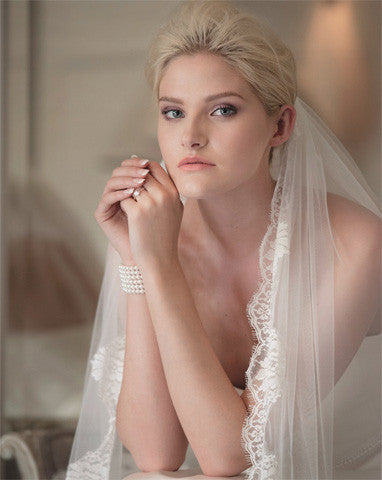 Veil - full length with chantilly lace trim - Spellbinder - Kezani Jewellery - 2