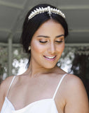 ON SALE - Wedding headband - pearl and leaf viking band - Monique by Kezani