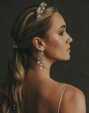 Bridal earrings - pearl statement chandeliers vintage - Paros by Kezani