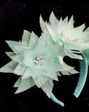 Race day crown and fascinators - mint waterlily feather floral headband - Lily at Kezani