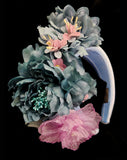 Race day crown and fascinators - Powder blue and lilac floral headband - Kitty at Kezani