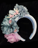 Race day crown and fascinators - Powder blue and lilac floral headband - Kitty at Kezani