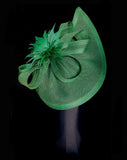 Race day crown and fascinators- stylish forest green hatinator - Haley at Kezani