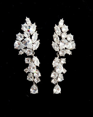 Bridal earrings - gorgeous classic glamour gala style - Sinclaire by Stephanie Browne