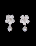 wedding earrings- romantic soft statement flower - Cecilia by Lola Knight