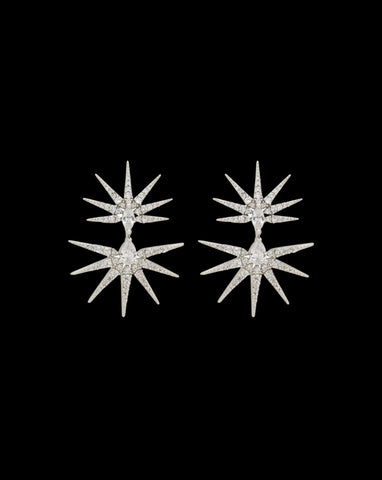 Wedding earrings - cosmic art deco stars - Orion by Stephanie Browne