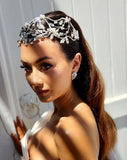 wedding headpiece - statement crystal and pearl Juliet cap inspired - Santorini headband by Kezani - BUY or HIRE