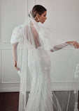wedding veils - romantic 3d floral with scattered pearls - Gabriella veil by Lola Knight