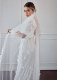 wedding veils - romantic 3d floral with scattered pearls - Gabriella veil by Lola Knight