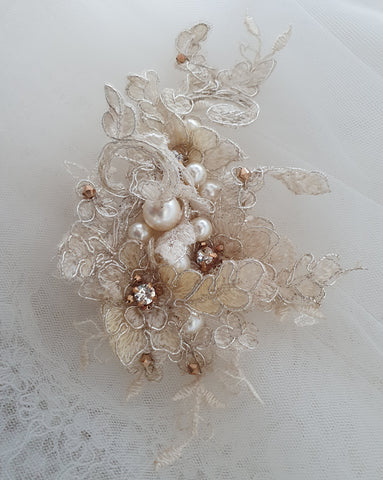 'Revamp' wedding collection - Briony lace headpiece by Kezani